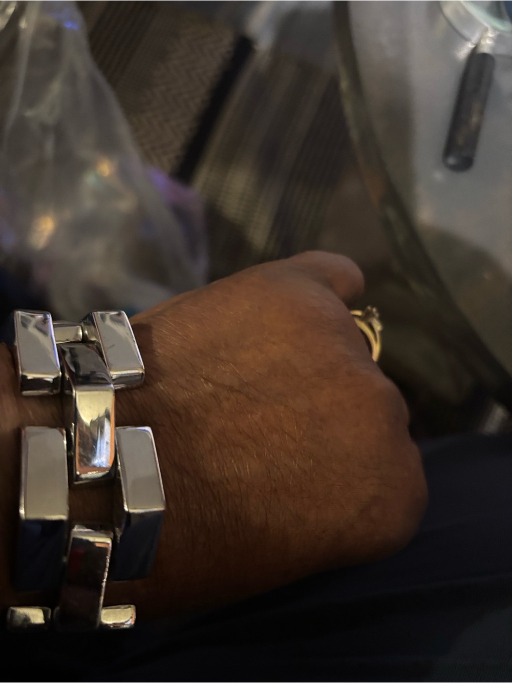 Stella & Dot Silver-Tone Geometric Link Bracelet